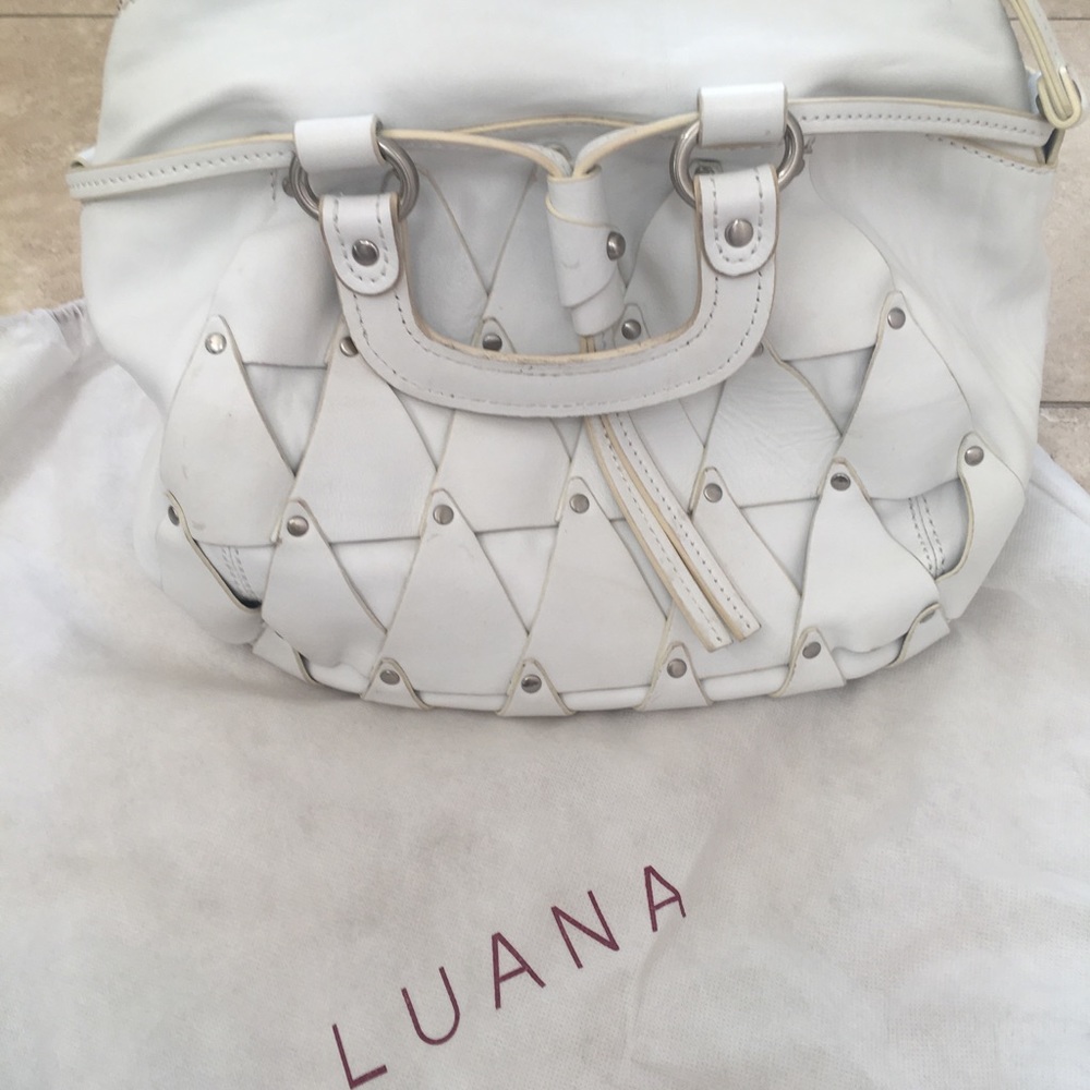white LUANA leather bag